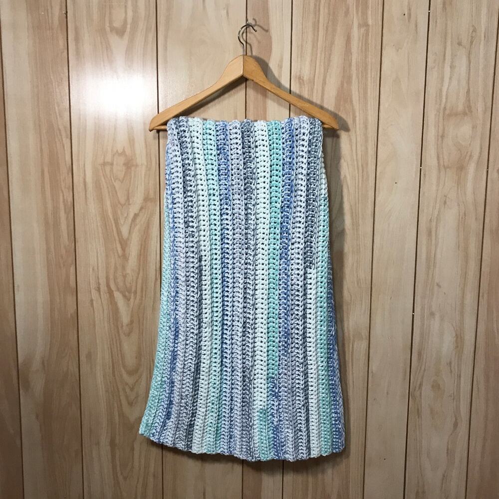 NWT Soft Thick Multicolor Handmade Crocheted Baby Blanket by Dawny